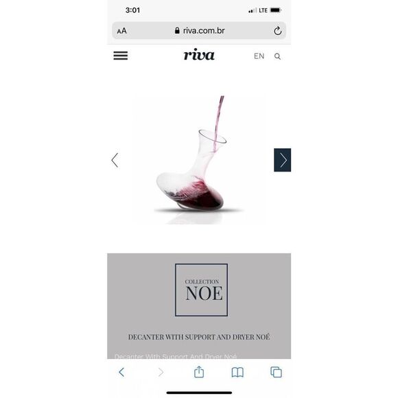 Brazilian Riva Decanter with Support Stand - Picture 5 of 7